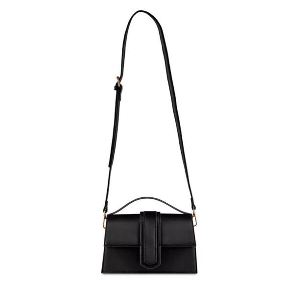 Kayla + Ava Women's Black Miranda Vegan Leather Crossbody/Shoulder Bag - Picture 4 of 7
